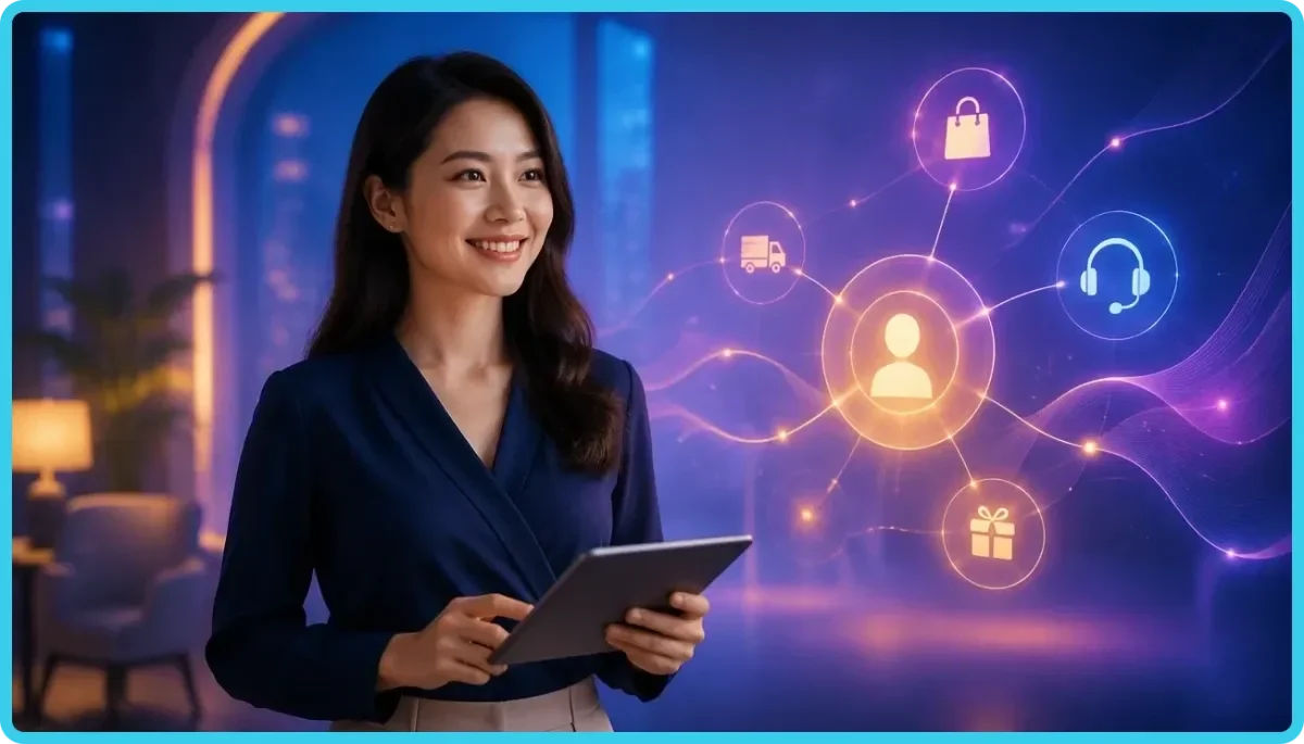 Minh họa quy trình đặt cửa trực tuyến với ba viên xúc xắc và giao diện dạng ba lựa chọn